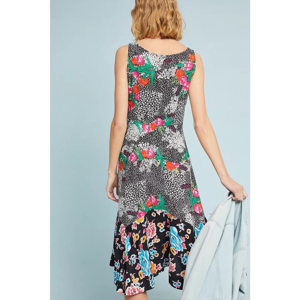 Maeve by Anthropologie Violette Floral Sleeveless Fit Flare Midi Dress - Size 0 - Picture 3 of 15